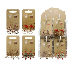 Christmas Metal Earrings ( Assorted Designs )