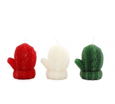 Christmas Mitten Shape Candle 9cm
