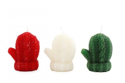Christmas Mitten Shape Candle 9cm