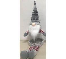 Grey 17" Nordic Gonk With Long Legs Christmas Candy Jar