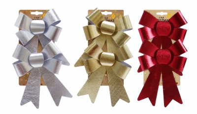 Metallic Bow Medium 2 Pack ( Assorted Colours )
