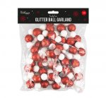 Candy Cane Glitter Ball Garland 2.3M