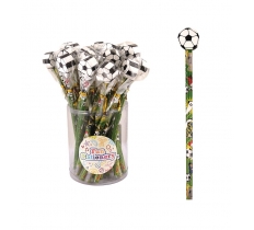 24 X Pencil With Eraser Top Football(20P Each)