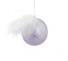 Lilac 8cm Feather Bauble