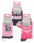 Ladies Best Mum / Gran Design Socks ( Assorted Designs )