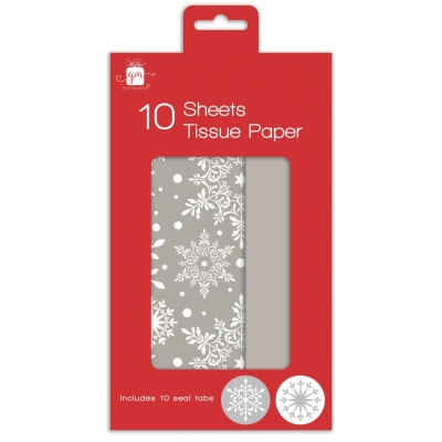 Christmas Snowfoll Tissue Paper Sheet Pack Of 10