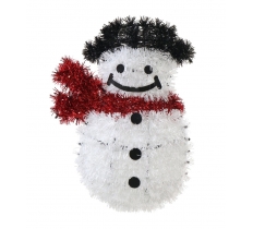 Christmas Tinsel Snowman Plaque 32cm