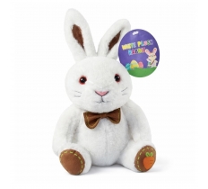 25cm Sitting Rabbit White Plush Teddy
