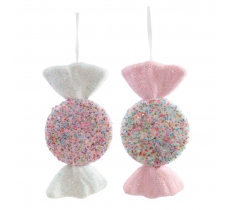 Christmas Hanging Sprinkles Candy Pink 28cm