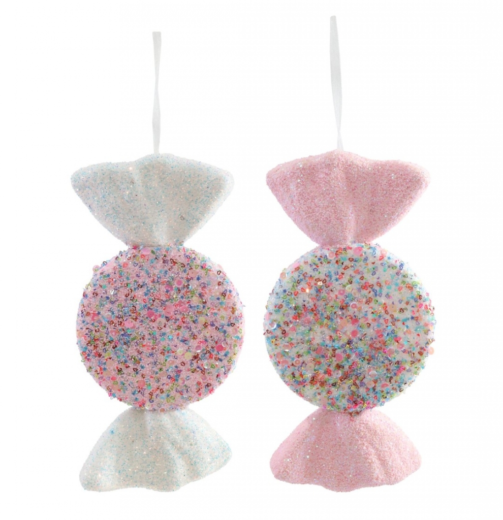 Christmas Hanging Sprinkles Candy Pink 28cm - Click Image to Close