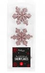 Rose Gold Glittered Christmas Snowflakes 9 Pack