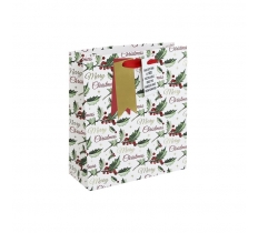 Christmas Holly Script Medium Bag(215Mm X 253Mm X 102Mm)