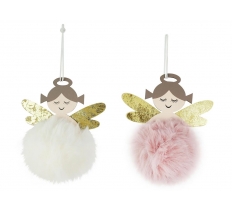 Hanging Fluffy Ball Angel ( Assorted Designs )