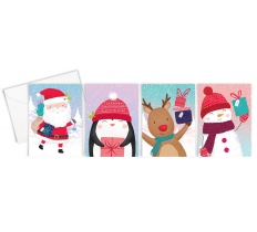 Christmas Cards - 16 Mini Cube - Cute Character