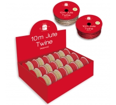 10M Jute Twine Red & Natural Cord