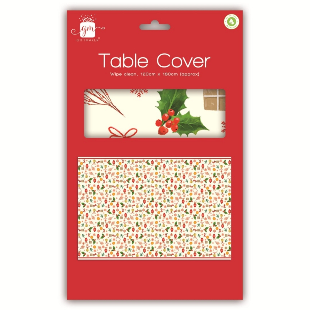 Christmas Party Traditional Table Cover 120 x 180cm - Click Image to Close