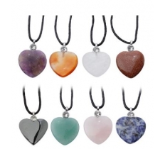 HEALING STONE GEMSTONE HEART SHAPED PENDANT