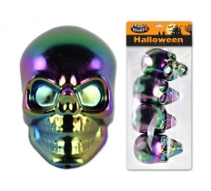 4pk Halloween Electroplated Skull Tabletop decoration