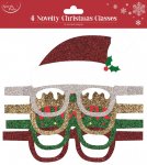 Novelty Christmas Glasses 4 Pack