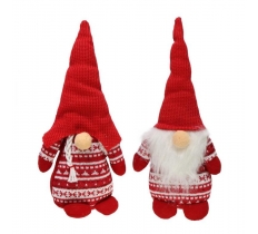 Table Knitted Gnome Santa 32cm ( Assorted Design )