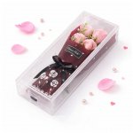 Artificial 20cm 3 Headed Pink Rose In 25cm GIft Box