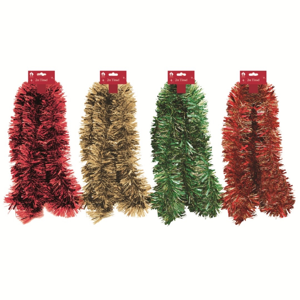 Christmas Chunky Traditional Mix Tinsel 2m - Click Image to Close