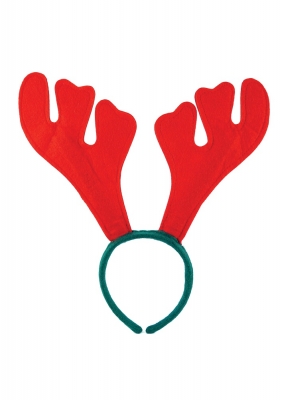 Christmas Felt Antler Headband Red & Green