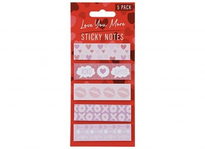 Valentine's Day Sticky Notes Pack Of 5