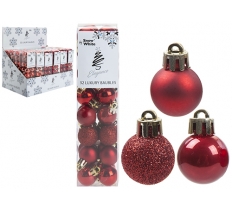 SET OF 32 2.5CM BAUBLES IN PVC BOX