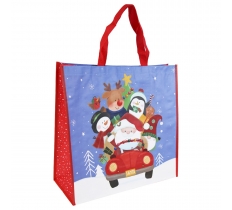 Christmas Santa Car Jumbo Sq Pp Woven Bag