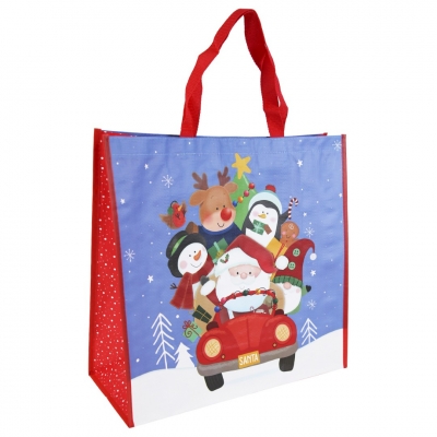 Christmas Santa Car Jumbo Sq Pp Woven Bag