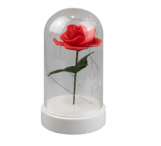 VALENTINE'S LED ROSE CLOCHE 19CM