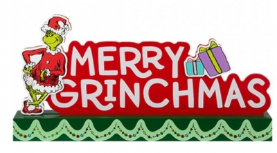 Grinch Merry Grinchmas Sign 30cm X 4cm X 15cm
