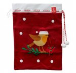 Santa Sack 44X60cm Robin Motif