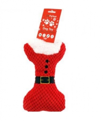 Christmas Knit Santa Bone Pet Toy