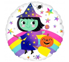 Rainbow Witch Halloween 18" Balloon
