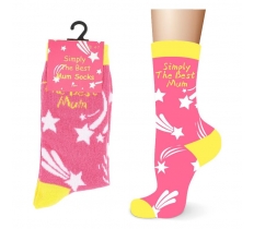 Ladies Cotton Simply The Best Mum Design Socks
