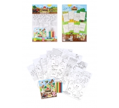 Farm Animal Colouring Set with Stickers