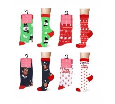 Ladies Cotton Rich Christmas Design Socks
