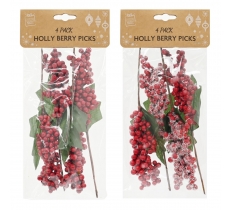 Christmas Berry Pick 4Pk 17Cm