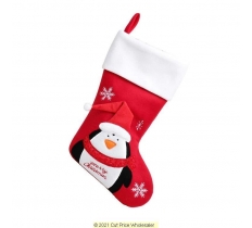 Deluxe Plush Red Penguin With 3D Hat Stocking 40cm X 25cm