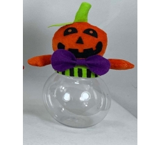 9" Pumpkin Halloween Candy Jar