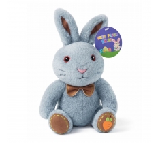 25cm Sitting Rabbit Grey Plush Teddy