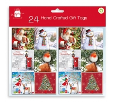 Christmas 24 Pack Hand Crafted Traditional Tag