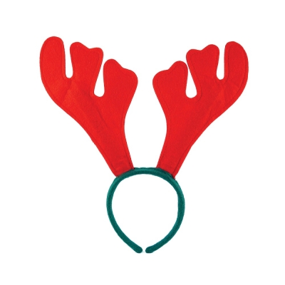 Christmas Felt Antler Headband Red & Green