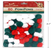 Pom Poms 80 Pack ( Assorted )