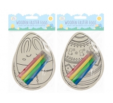 Easter Wooden Hanging Easter Eggs 2 Pack