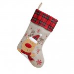 Tartan Reindeer Christmas Stocking 40cm X 25cm