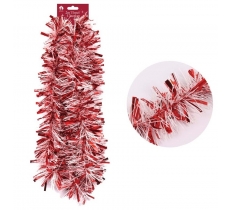 Christmas Tinsel Xmas 2m Fine Cut Red & White