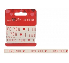 I Love You Ribbon 1.5cm X 3m